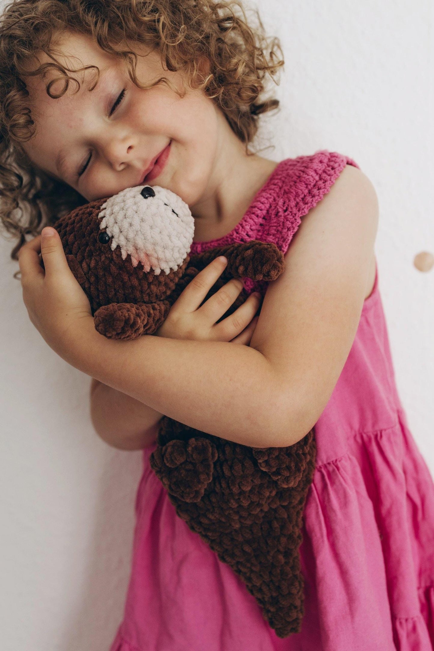 Snuggle Otter Plush Toy – Handmade Soft Crochet Comfort Buddy