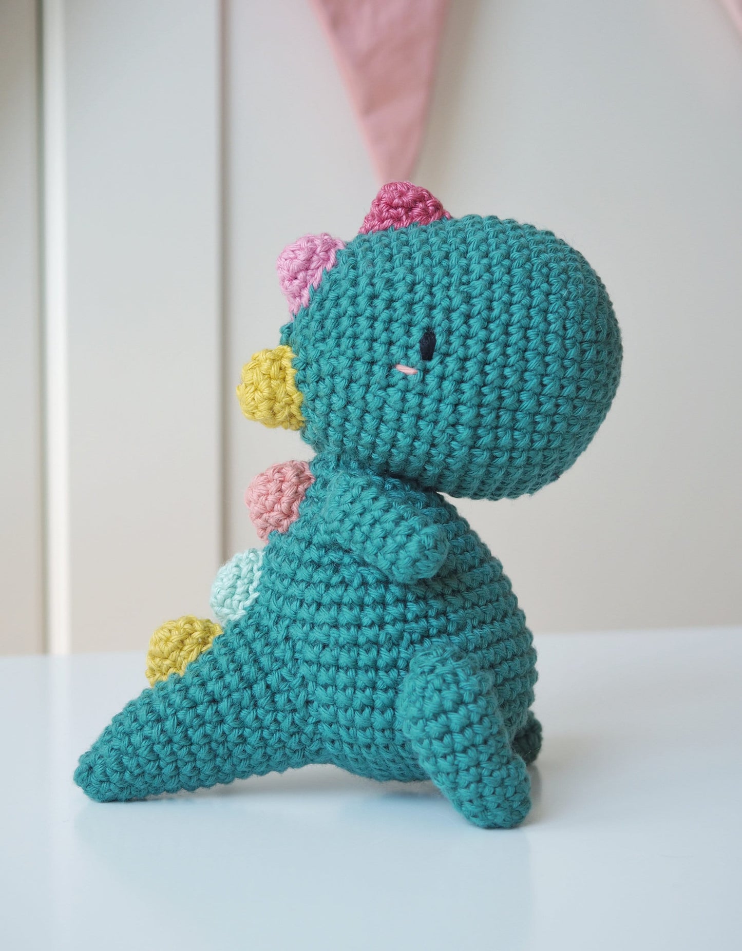 Handmade Cuddly Dinosaur 100% natural cotton