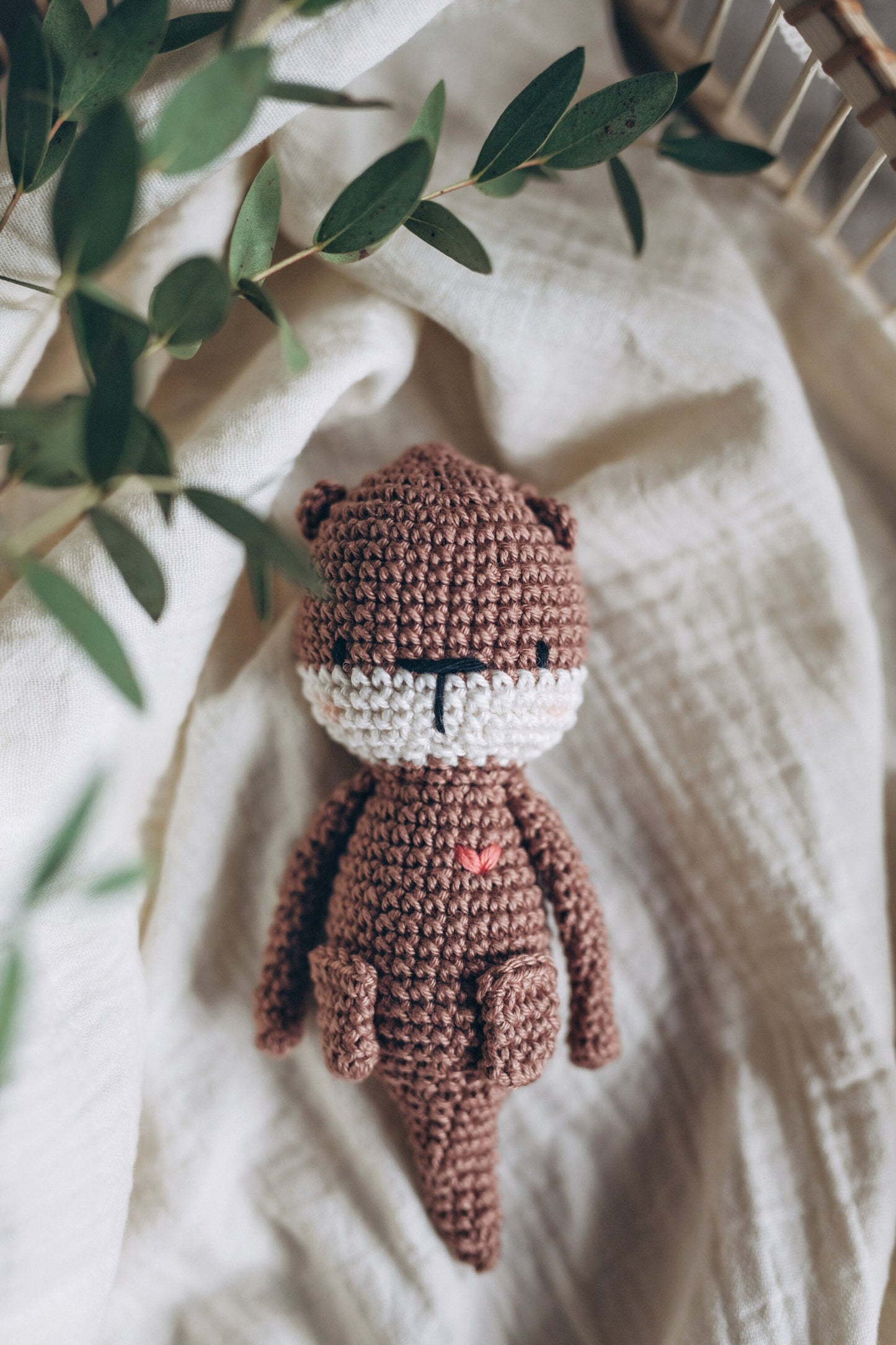 Eco-Friendly Natural Cotton Otter - Sustainable Baby Gift