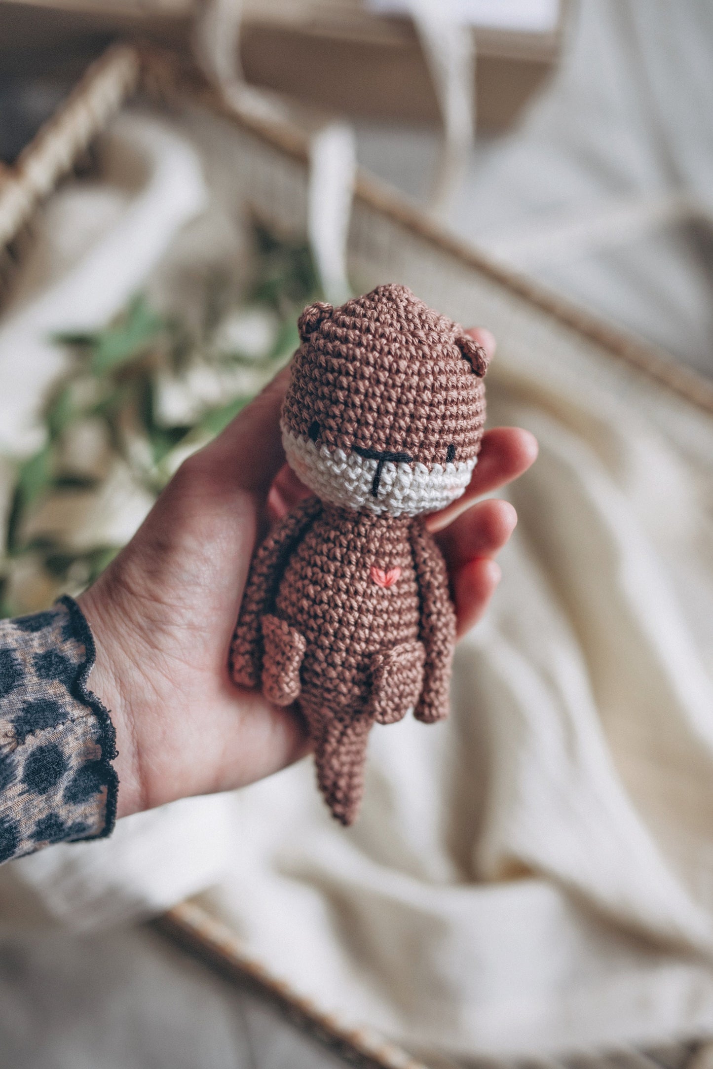 Eco-Friendly Natural Cotton Otter - Sustainable Baby Gift