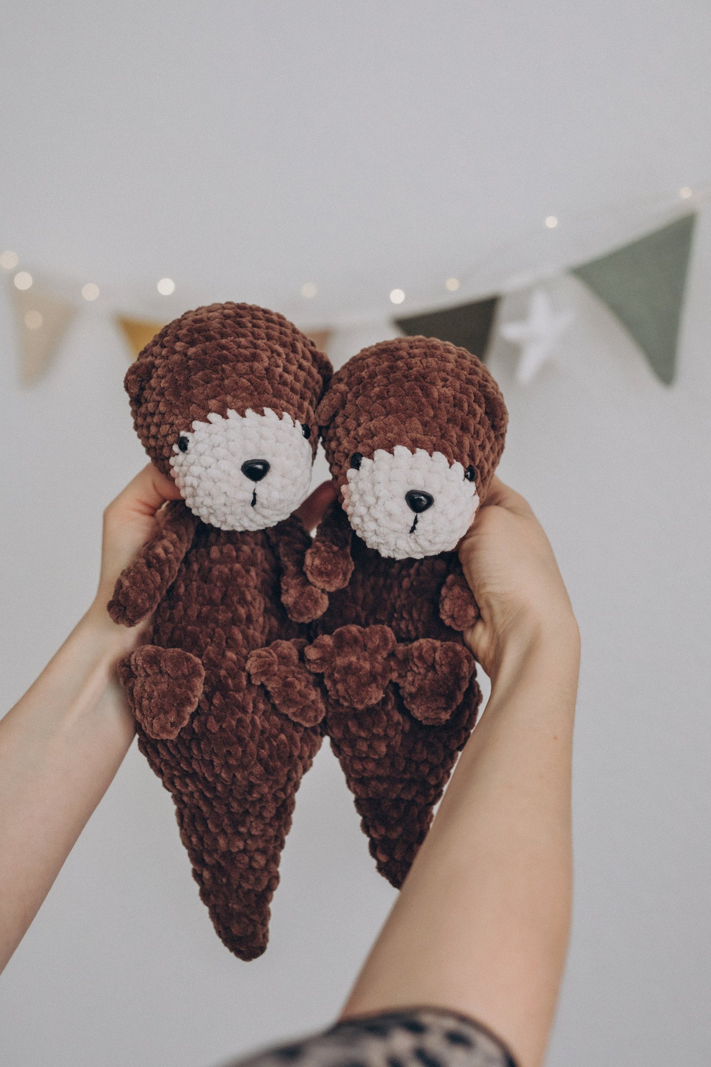 Extra Large Otter Snuggler – Handmade Plush Comfort Toy