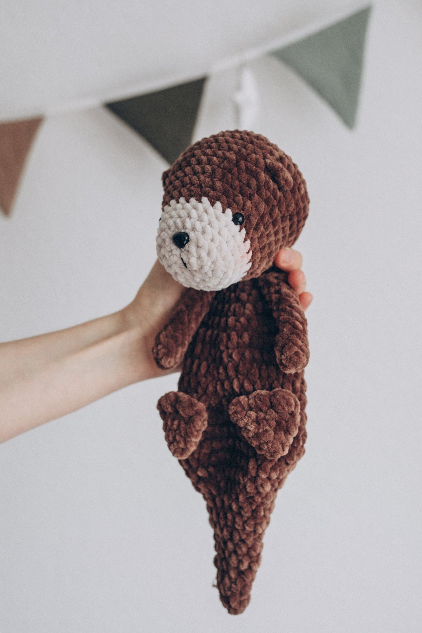 Extra Large Otter Snuggler – Handmade Plush Comfort Toy